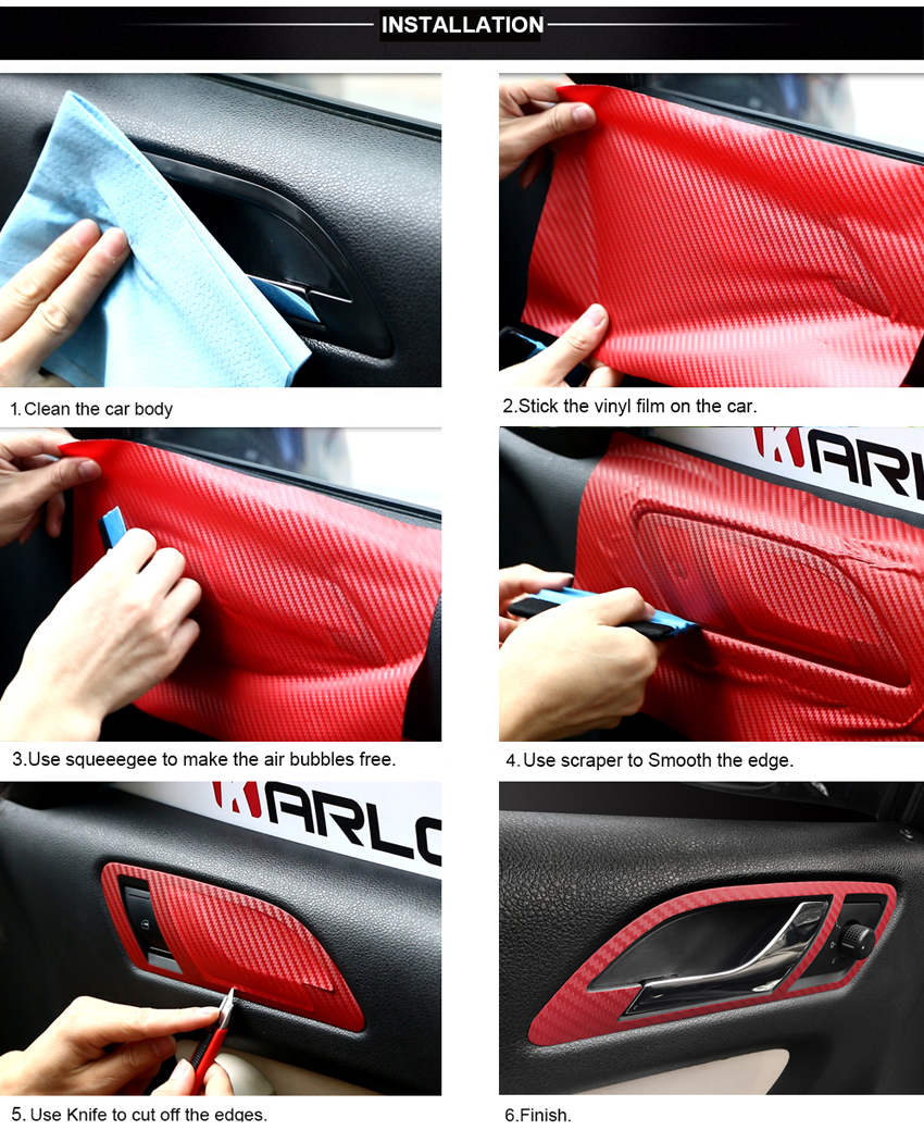 100*63cm 3D Carbon Fiber Vinyl Film 3M Car Stickers Waterproof DIY Styling Wrap Roll Automobiles interior
