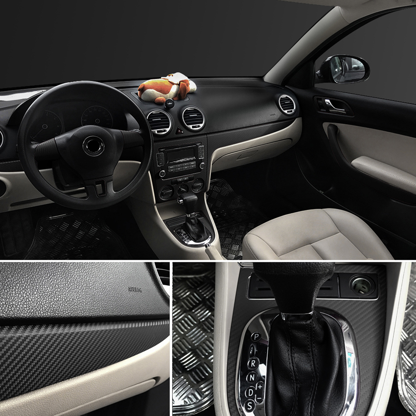 100*63cm 3D Carbon Fiber Vinyl Film 3M Car Stickers Waterproof DIY Styling Wrap Roll Automobiles interior