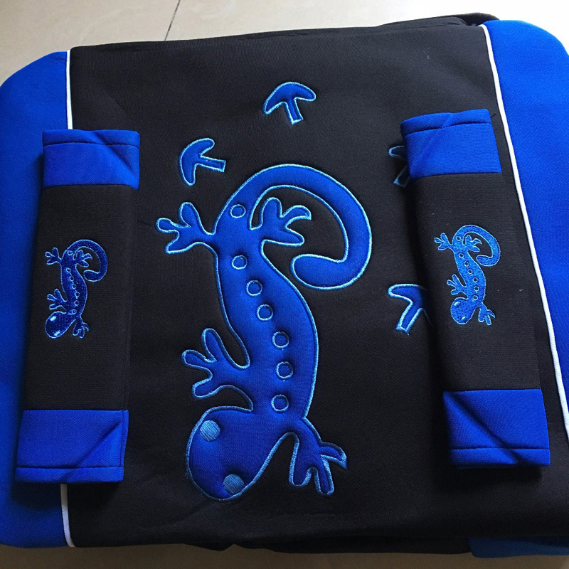 11pcs Set Gecko Embroidery Universal Polyester Automotive Seat Covers Fit Most Vehicles