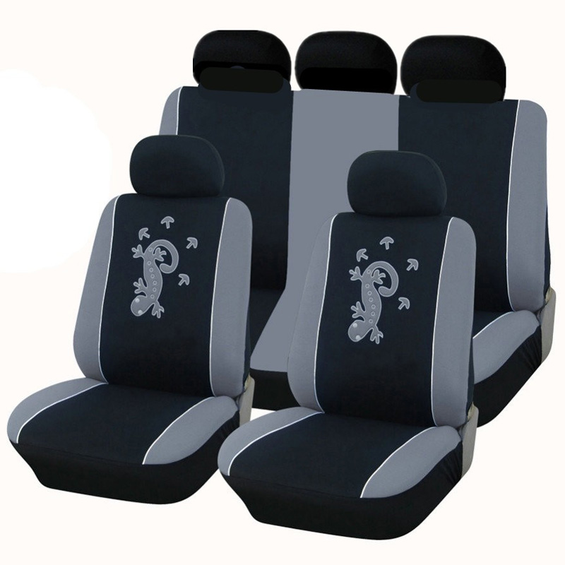 11pcs Set Gecko Embroidery Universal Polyester Automotive Seat Covers Fit Most Vehicles