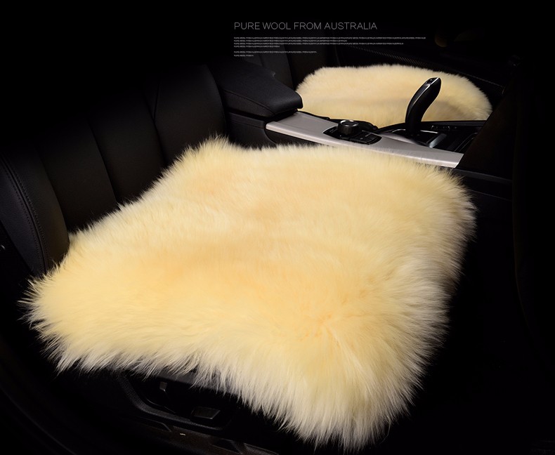 3pcs Long Wool Car Seat Pads Auto Fur Mats Furry Interior Cushion Winter Warm