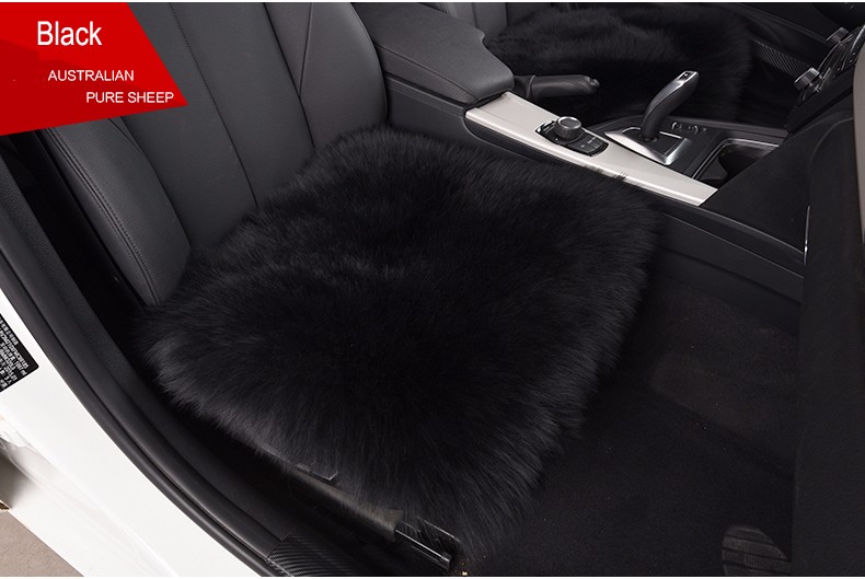 3pcs Long Wool Car Seat Pads Auto Fur Mats Furry Interior Cushion Winter Warm