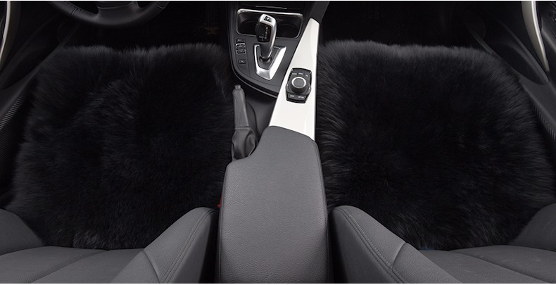 3pcs Long Wool Car Seat Pads Auto Fur Mats Furry Interior Cushion Winter Warm