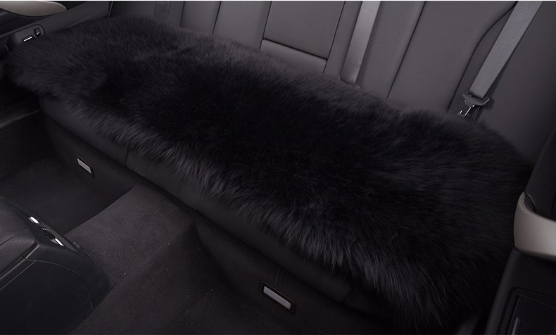 3pcs Long Wool Car Seat Pads Auto Fur Mats Furry Interior Cushion Winter Warm