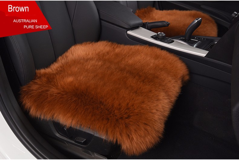 3pcs Long Wool Car Seat Pads Auto Fur Mats Furry Interior Cushion Winter Warm