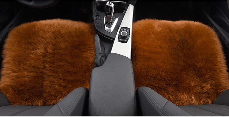 3pcs Long Wool Car Seat Pads Auto Fur Mats Furry Interior Cushion Winter Warm