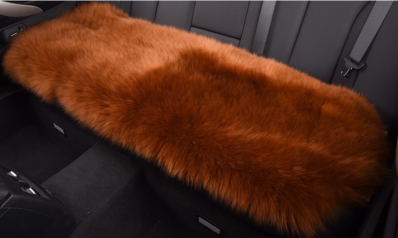 3pcs Long Wool Car Seat Pads Auto Fur Mats Furry Interior Cushion Winter Warm