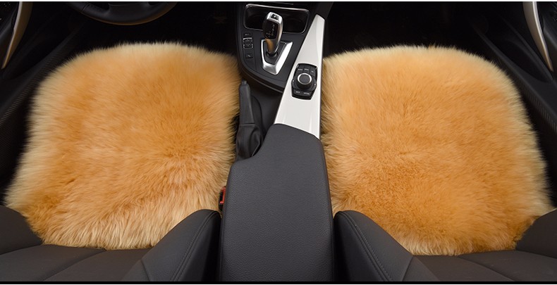 3pcs Long Wool Car Seat Pads Auto Fur Mats Furry Interior Cushion Winter Warm