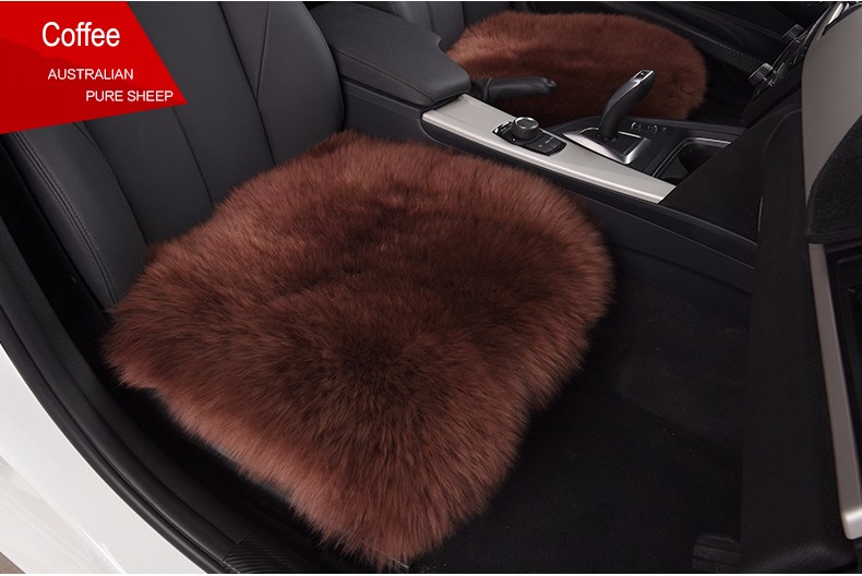 3pcs Long Wool Car Seat Pads Auto Fur Mats Furry Interior Cushion Winter Warm