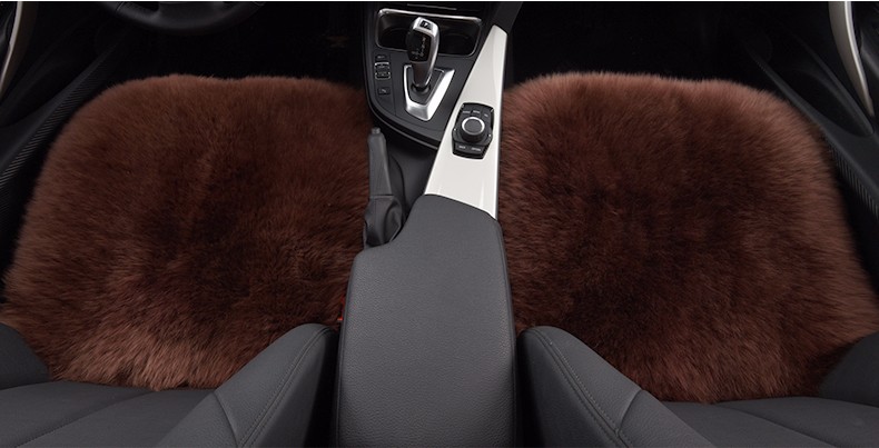 3pcs Long Wool Car Seat Pads Auto Fur Mats Furry Interior Cushion Winter Warm