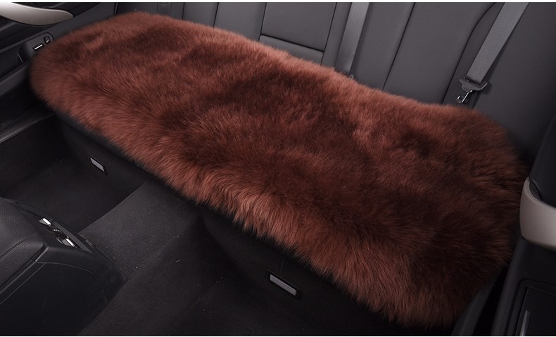 3pcs Long Wool Car Seat Pads Auto Fur Mats Furry Interior Cushion Winter Warm