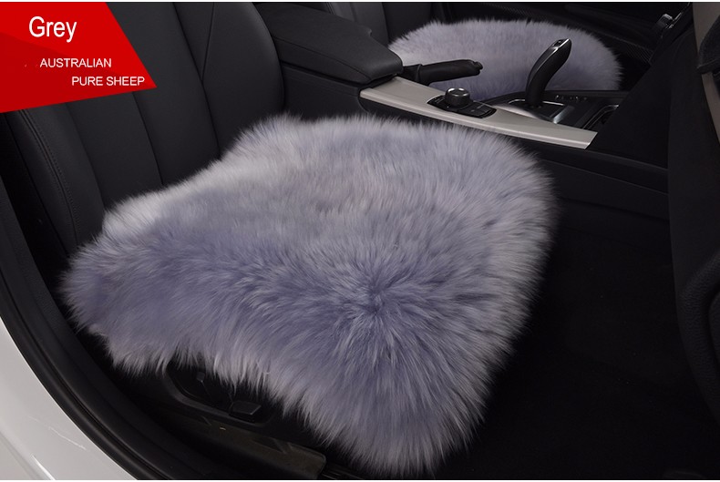 3pcs Long Wool Car Seat Pads Auto Fur Mats Furry Interior Cushion Winter Warm