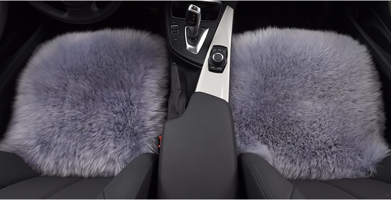 3pcs Long Wool Car Seat Pads Auto Fur Mats Furry Interior Cushion Winter Warm