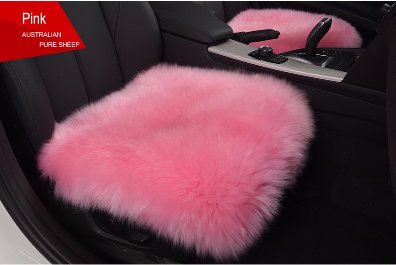 3pcs Long Wool Car Seat Pads Auto Fur Mats Furry Interior Cushion Winter Warm