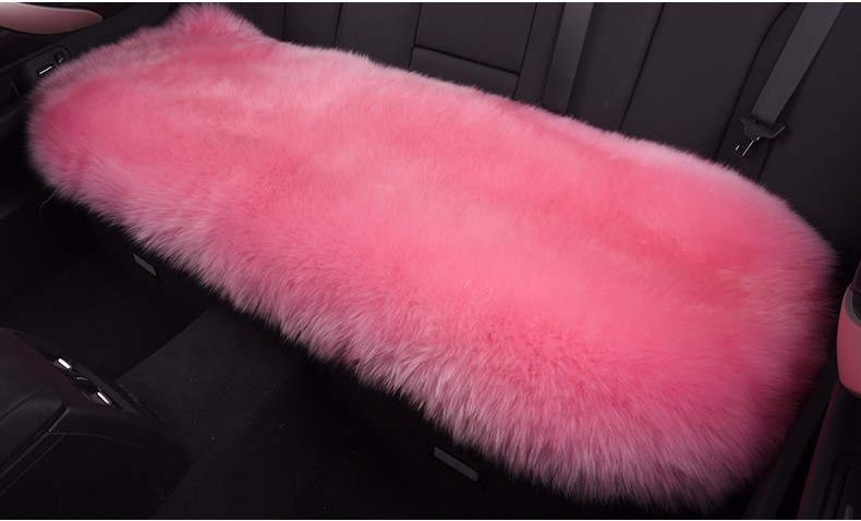 3pcs Long Wool Car Seat Pads Auto Fur Mats Furry Interior Cushion Winter Warm
