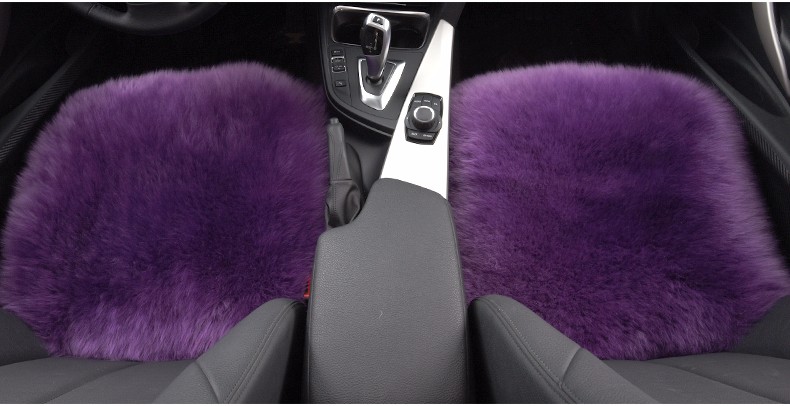 3pcs Long Wool Car Seat Pads Auto Fur Mats Furry Interior Cushion Winter Warm