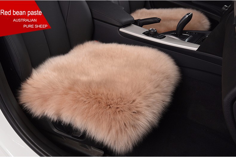 3pcs Long Wool Car Seat Pads Auto Fur Mats Furry Interior Cushion Winter Warm