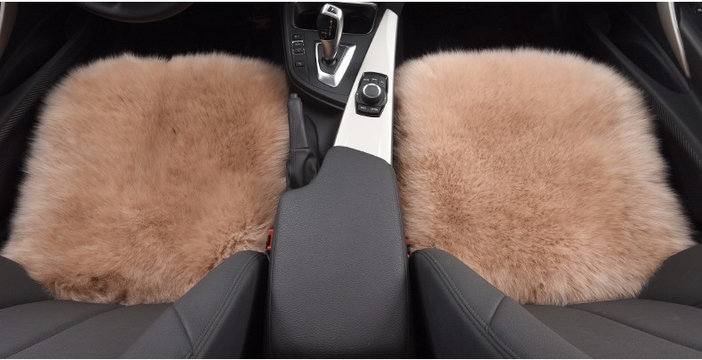 3pcs Long Wool Car Seat Pads Auto Fur Mats Furry Interior Cushion Winter Warm