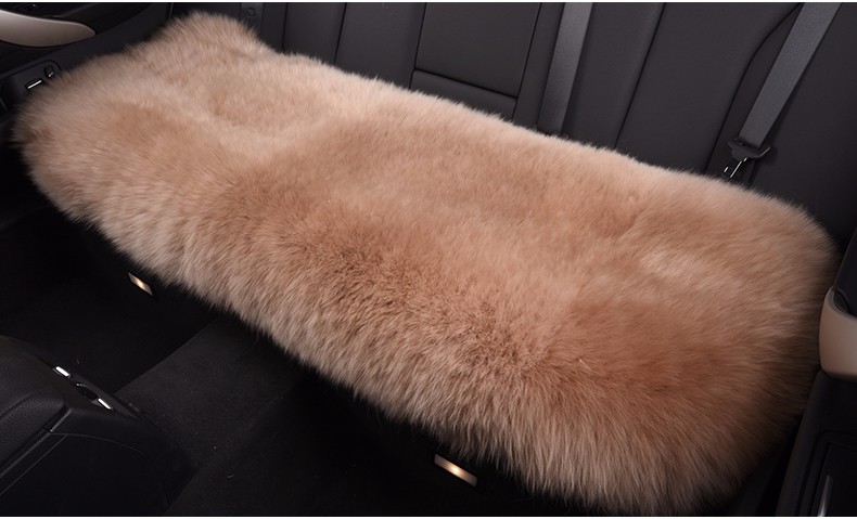 3pcs Long Wool Car Seat Pads Auto Fur Mats Furry Interior Cushion Winter Warm