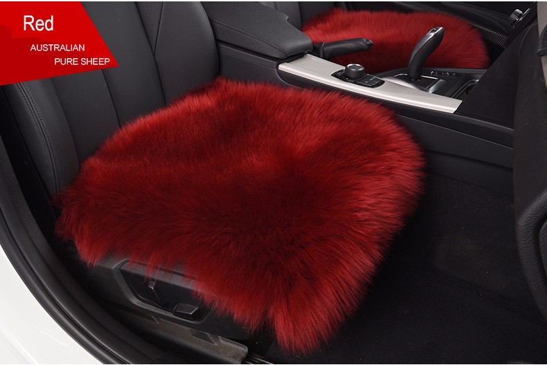 3pcs Long Wool Car Seat Pads Auto Fur Mats Furry Interior Cushion Winter Warm