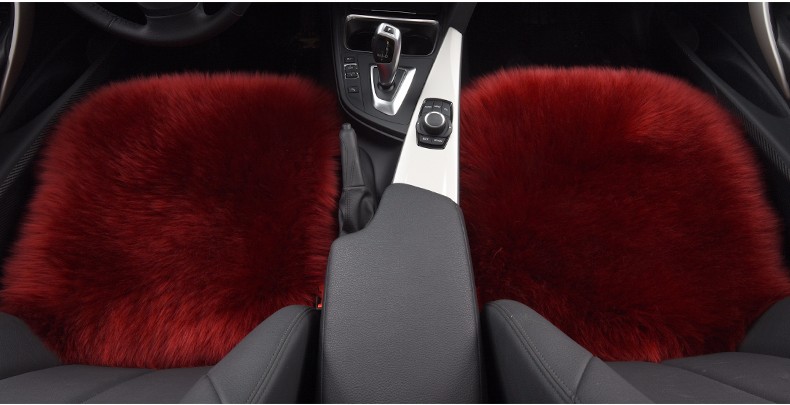 3pcs Long Wool Car Seat Pads Auto Fur Mats Furry Interior Cushion Winter Warm