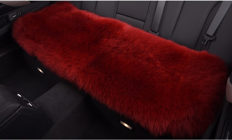 3pcs Long Wool Car Seat Pads Auto Fur Mats Furry Interior Cushion Winter Warm