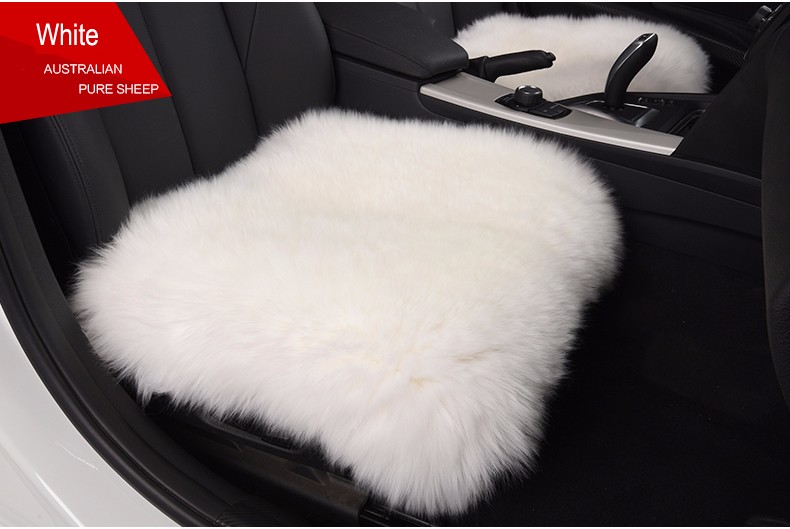 3pcs Long Wool Car Seat Pads Auto Fur Mats Furry Interior Cushion Winter Warm