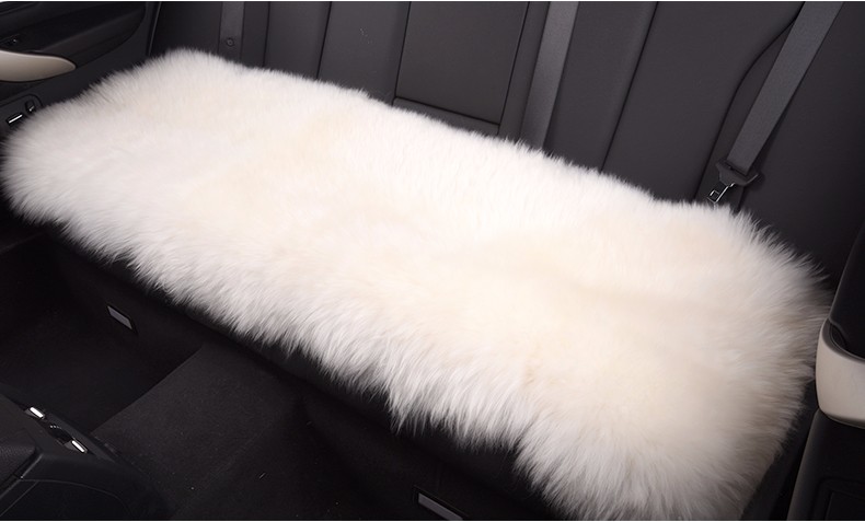 3pcs Long Wool Car Seat Pads Auto Fur Mats Furry Interior Cushion Winter Warm