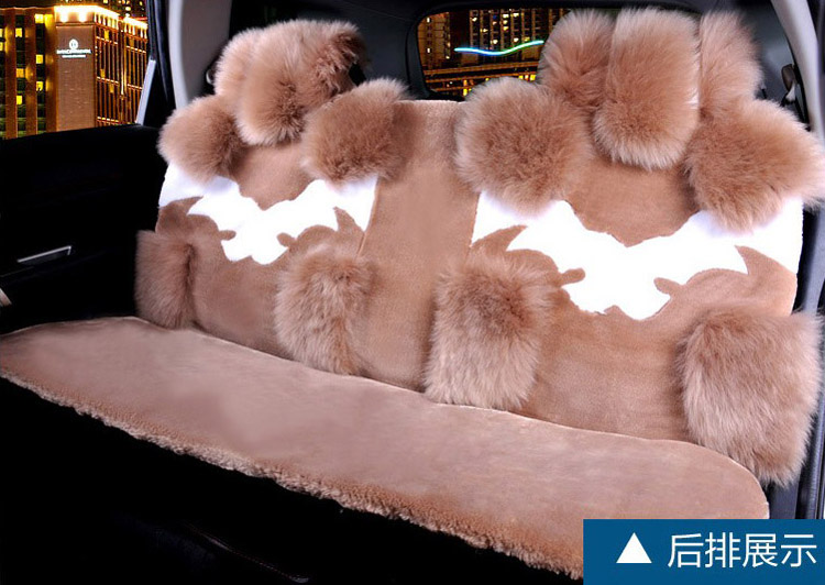 4pcs Australia Wool Car Seat Cover Winter Pulvinis Flower Genuine Fur Cushions Pads Plush Mats