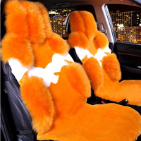 4pcs Australia Wool Car Seat Cover Winter Pulvinis Flower Genuine Fur Cushions Pads Plush Mats