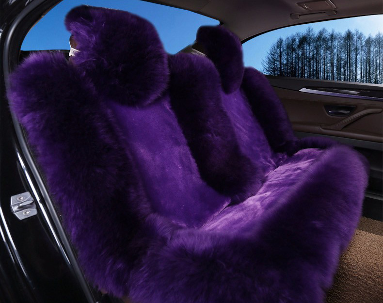 4pcs Full Sets Long Wool Auto Seat Cover Universal Sheepskin Fur Cushions Winter Warm Soft Plush