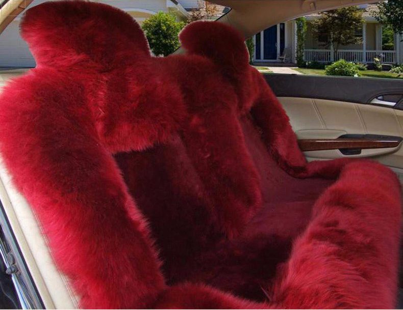 4pcs Full Sets Long Wool Auto Seat Cover Universal Sheepskin Fur Cushions Winter Warm Soft Plush