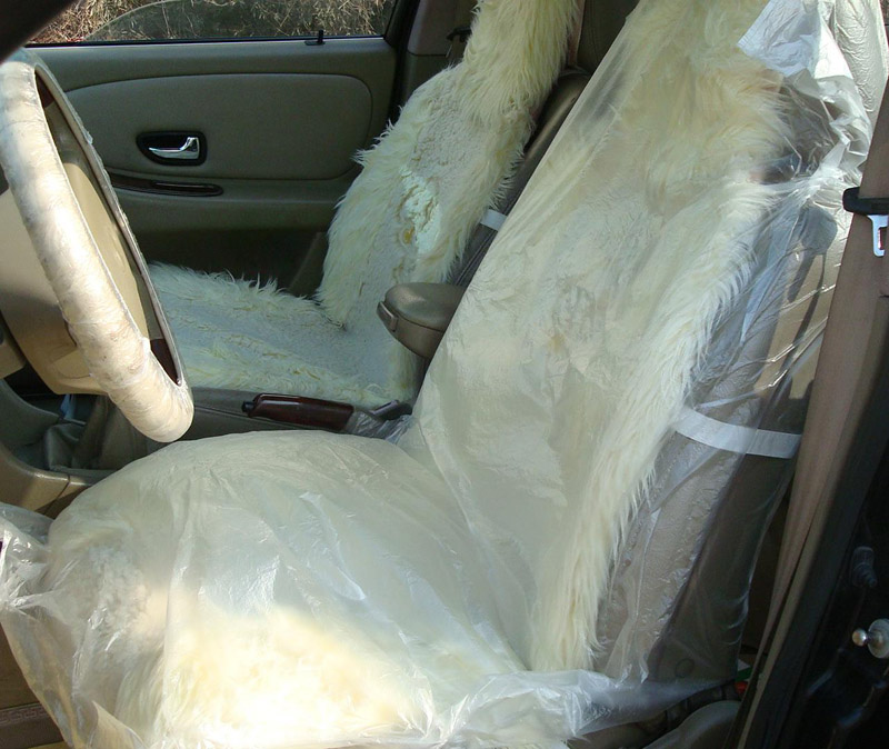 Car Disposable Front Automotive Seat Covers Vehicle PE Clear Plastic