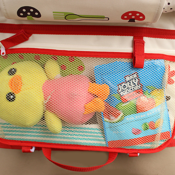 Cute Cartoon Car Back Seat Organizer Multi Pocket Storage Box Bag Hanging Insulation Holder Mummy