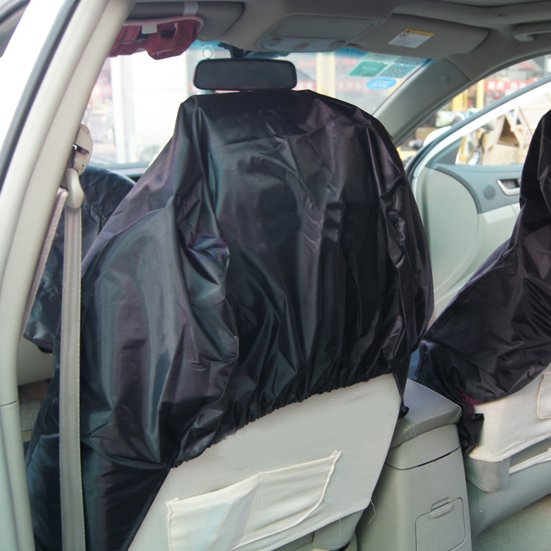 High Quality 3pcs Disposable Front and Back Rear Car Seat Covers Waterproof Cloth - Black