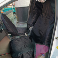 High Quality 3pcs Disposable Front and Back Rear Car Seat Covers Waterproof Cloth - Black