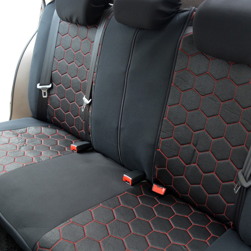 Hot Sales Soccer Ball Car Seat Cover Man Jacquard Fabric SUV Truck Accessories - Red Black