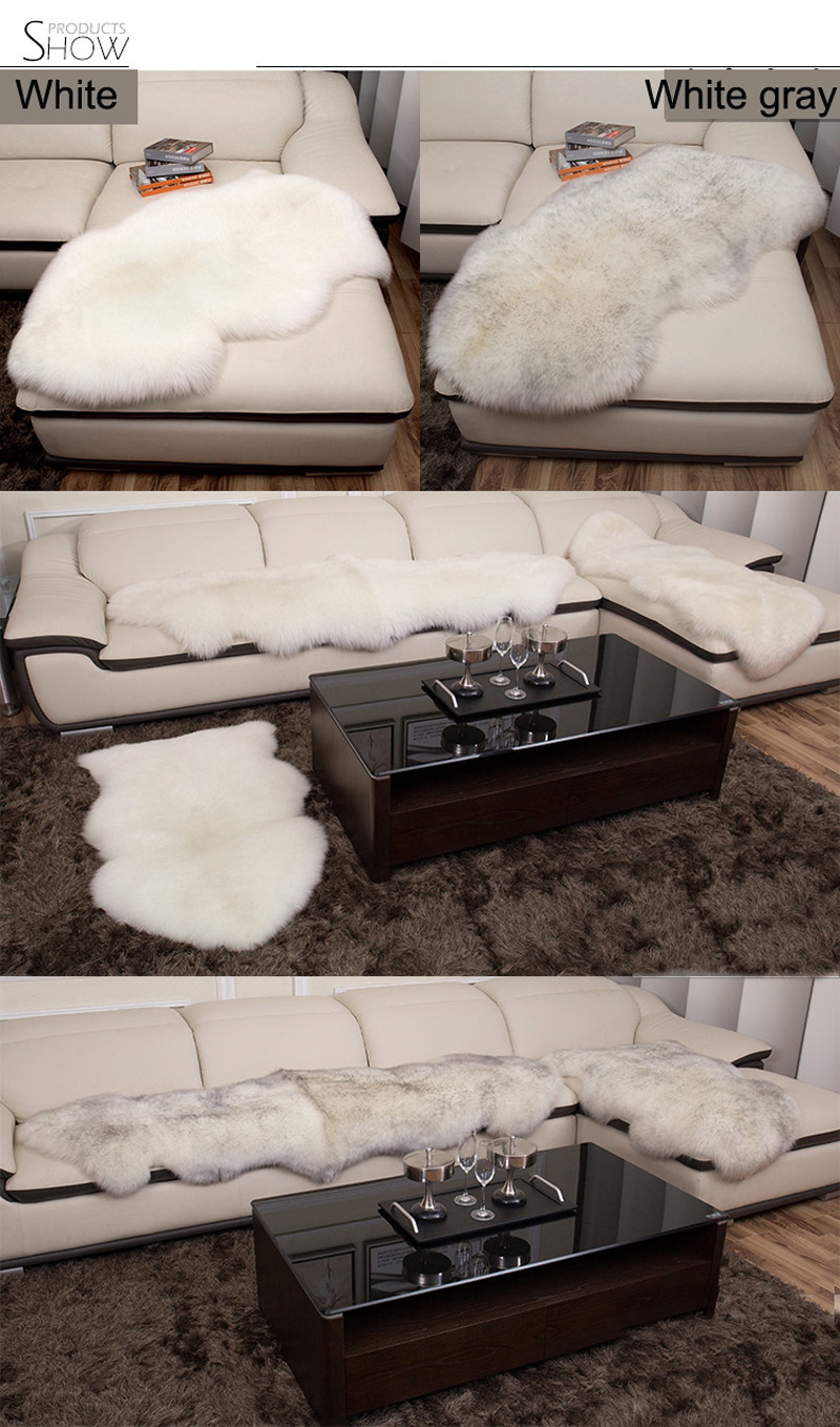 Luxury Pure Australian Wool Whole Sheepskin Fur Chair Tea Table Yoga Cushion Mats Sofa Pads