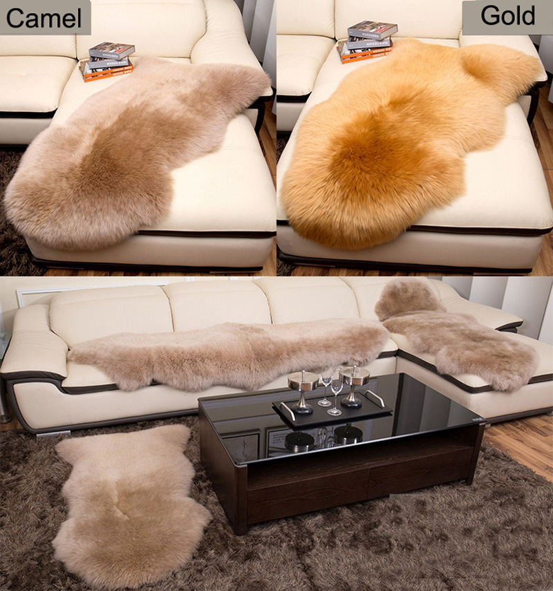 Luxury Pure Australian Wool Whole Sheepskin Fur Chair Tea Table Yoga Cushion Mats Sofa Pads