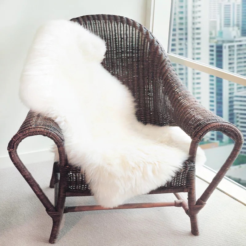 Luxury Pure Australian Wool Whole Sheepskin Fur Chair Tea Table Yoga Cushion Mats Sofa Pads