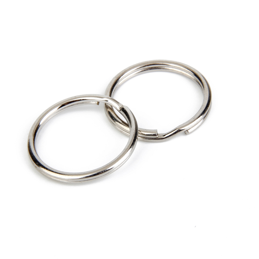 Quality OPP Bags Stainless Steel Metal Split Key Rings 1.5 x 20mm Round Silver