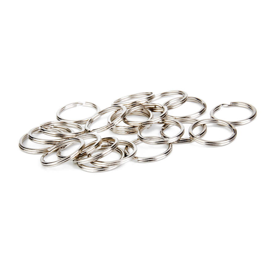 Quality OPP Bags Stainless Steel Metal Split Key Rings 1.5 x 20mm Round Silver