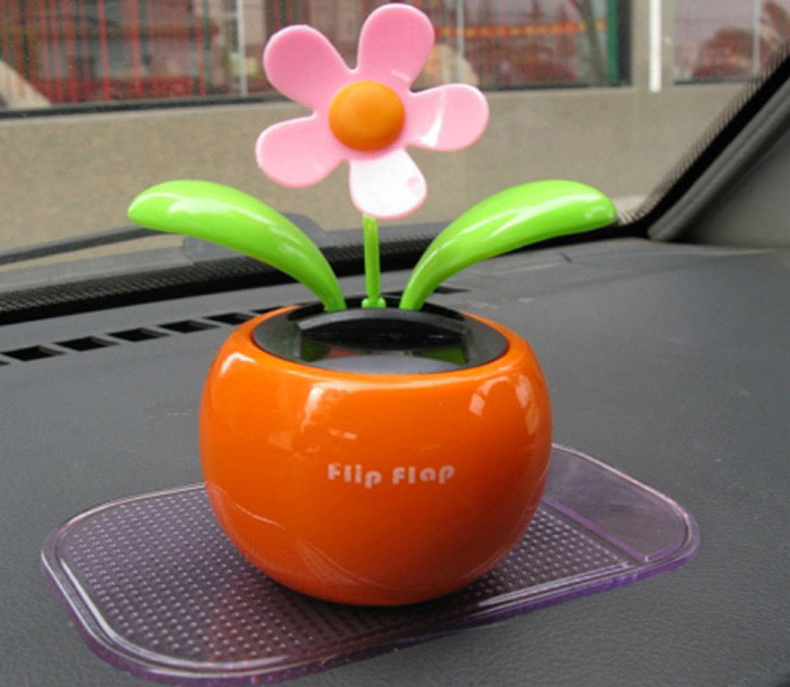 Solar Powered Dancing Apple Flower Swinging Animated Dancer Toy Car Decoration