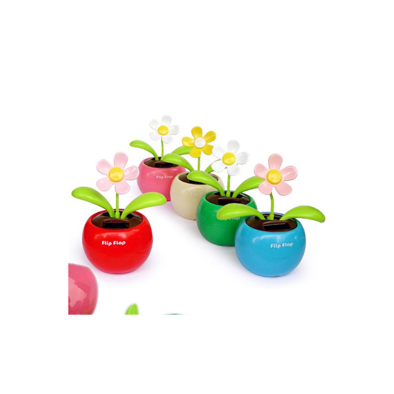 Solar Powered Dancing Apple Flower Swinging Animated Dancer Toy Car Decoration