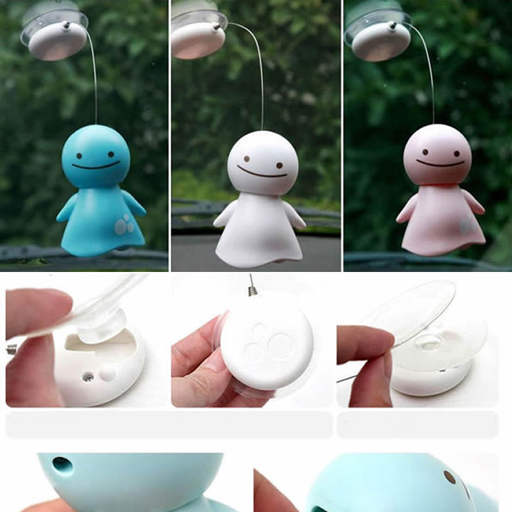 Solar Sunny Doll Bobblehead Toy Lucky Charm Sucker Hanging Car Ornament Interior Decor For Window