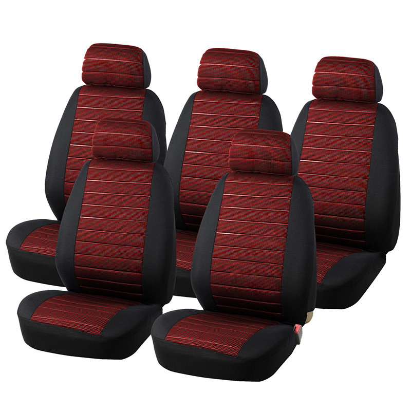 Universal 15pcs Van Auto Seat Covers Airbag 5MM Foam Checkered Fit Most Vans Minibus