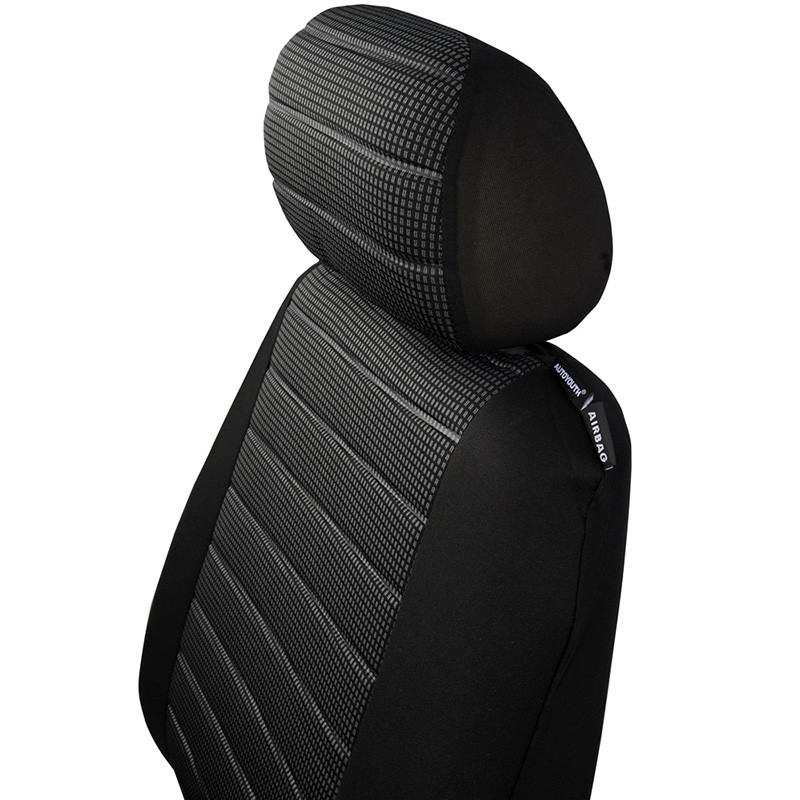 Universal 15pcs Van Auto Seat Covers Airbag 5MM Foam Checkered Fit Most Vans Minibus