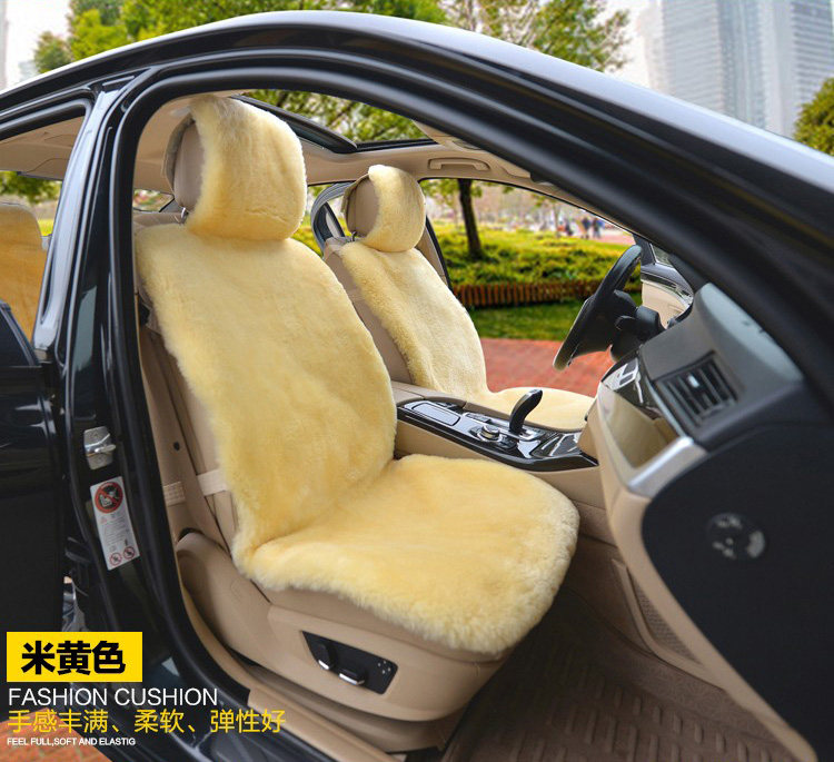 Universal 1pcs Luxury Car Australia Wool Front Seat Cover Cushion Sheepskin Short Plush Mats