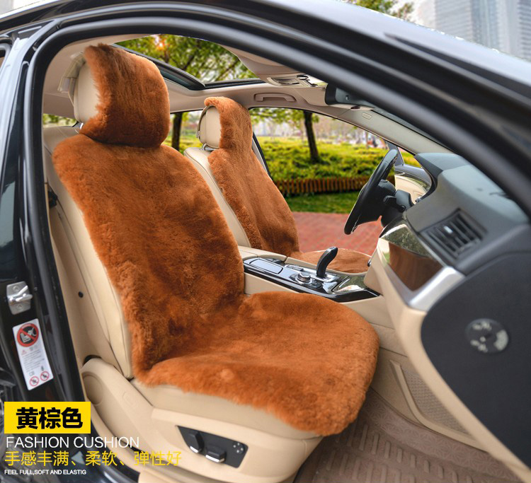 Universal 1pcs Luxury Car Australia Wool Front Seat Cover Cushion Sheepskin Short Plush Mats