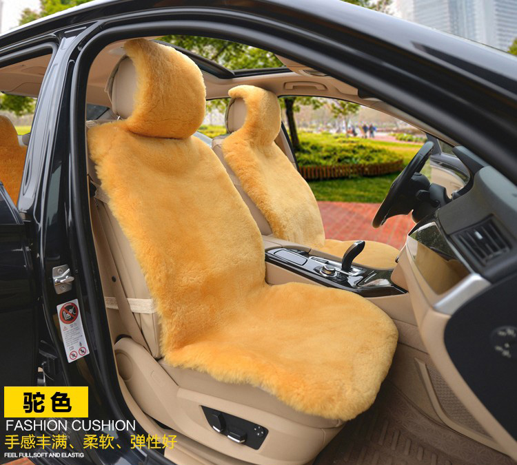 Universal 1pcs Luxury Car Australia Wool Front Seat Cover Cushion Sheepskin Short Plush Mats